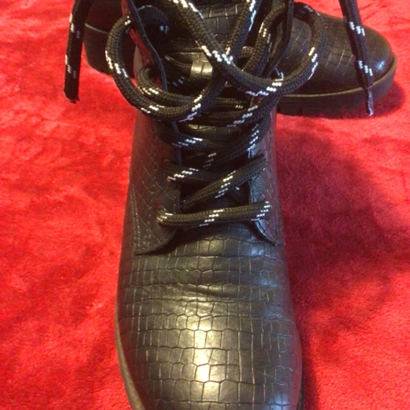 Bottero black leather croc look boots eur size 37 - Picture 3 of 5
